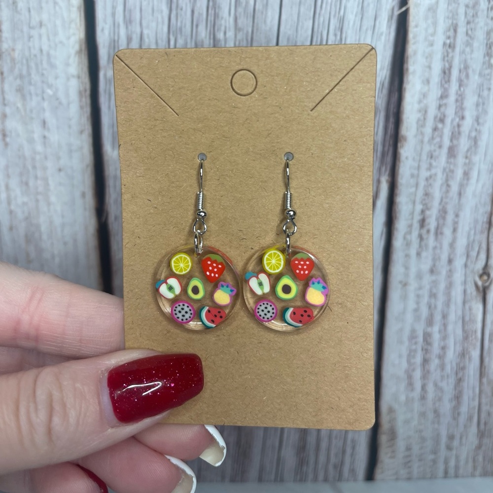 Handmade Fruit Resin Earrings